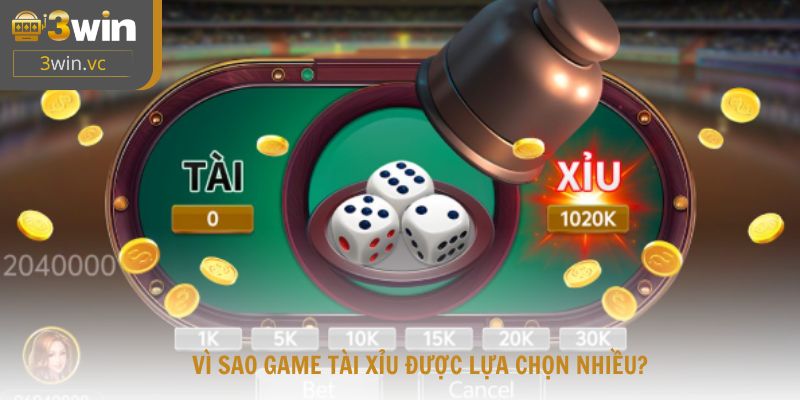 Vì sao game tài xỉu được lựa chọn nhiều?